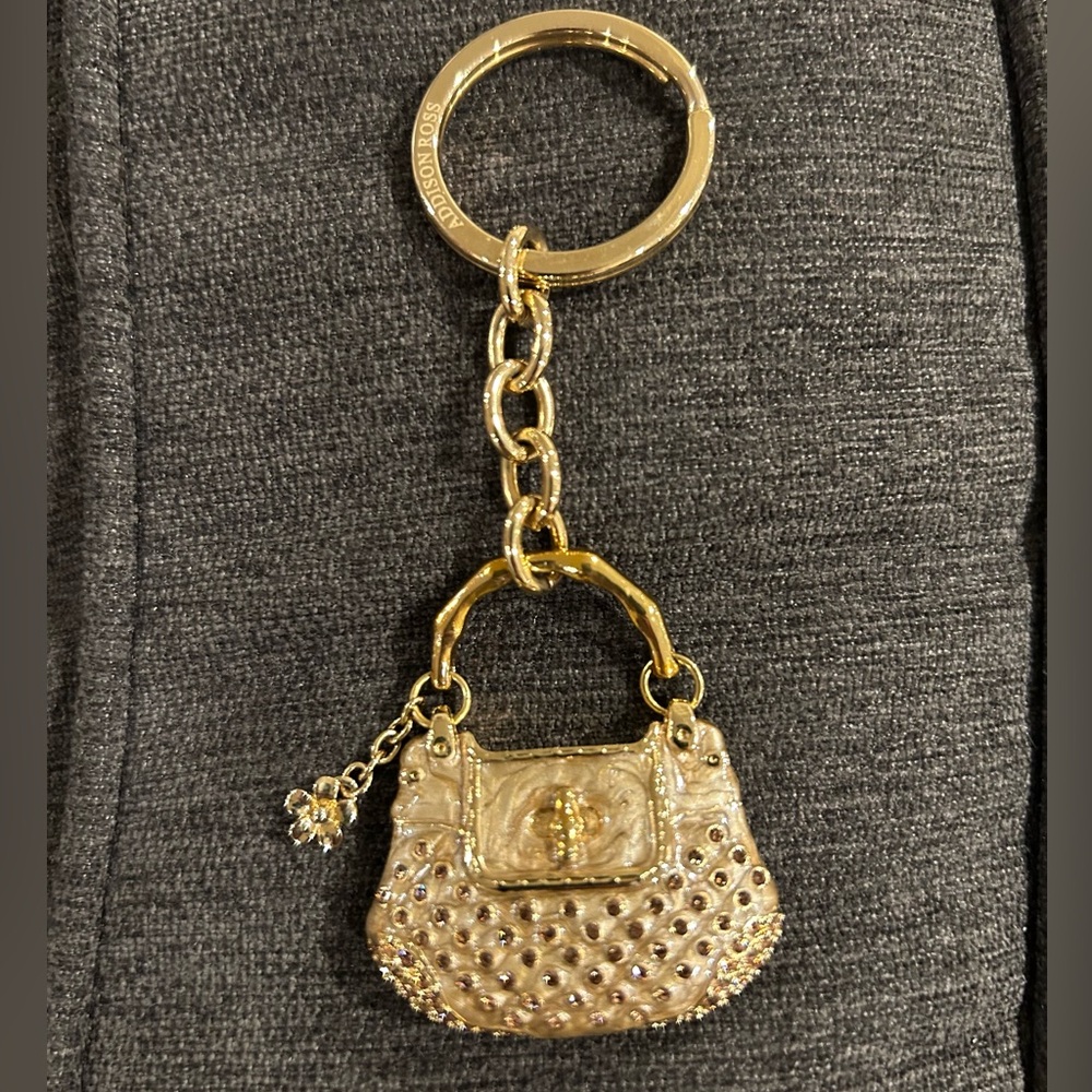 Addison Ross Gold Keychain Purse Charm. Like new. A fun statement!